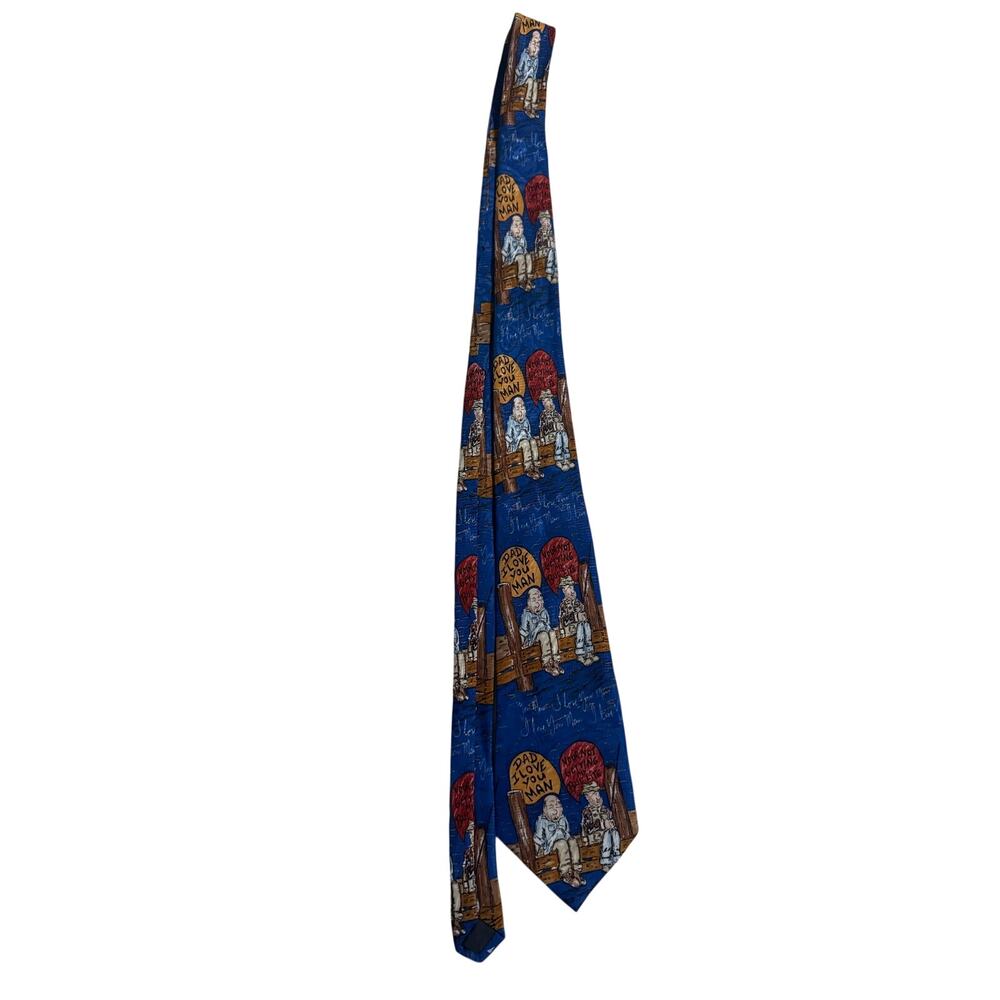 Vintage 1996 Budweiser Fishing Novelty Tie | Dad I Love You Man Anheuser-Busch